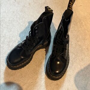 Classic Black Leather Combat Boots